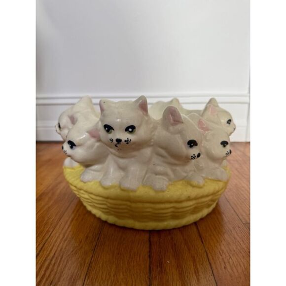 Circle of cats ring vintage cat planter large ceramic bowl Bellini Italy - Picture 4 of 8